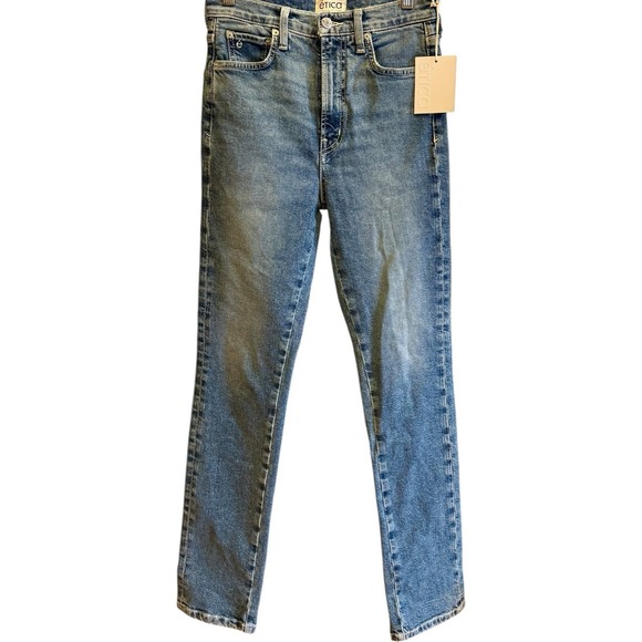 Etica Denim - NWT ETICA Women's Medium Wash High Rise Straight ETHICALLY MADE Blue Jeans 27